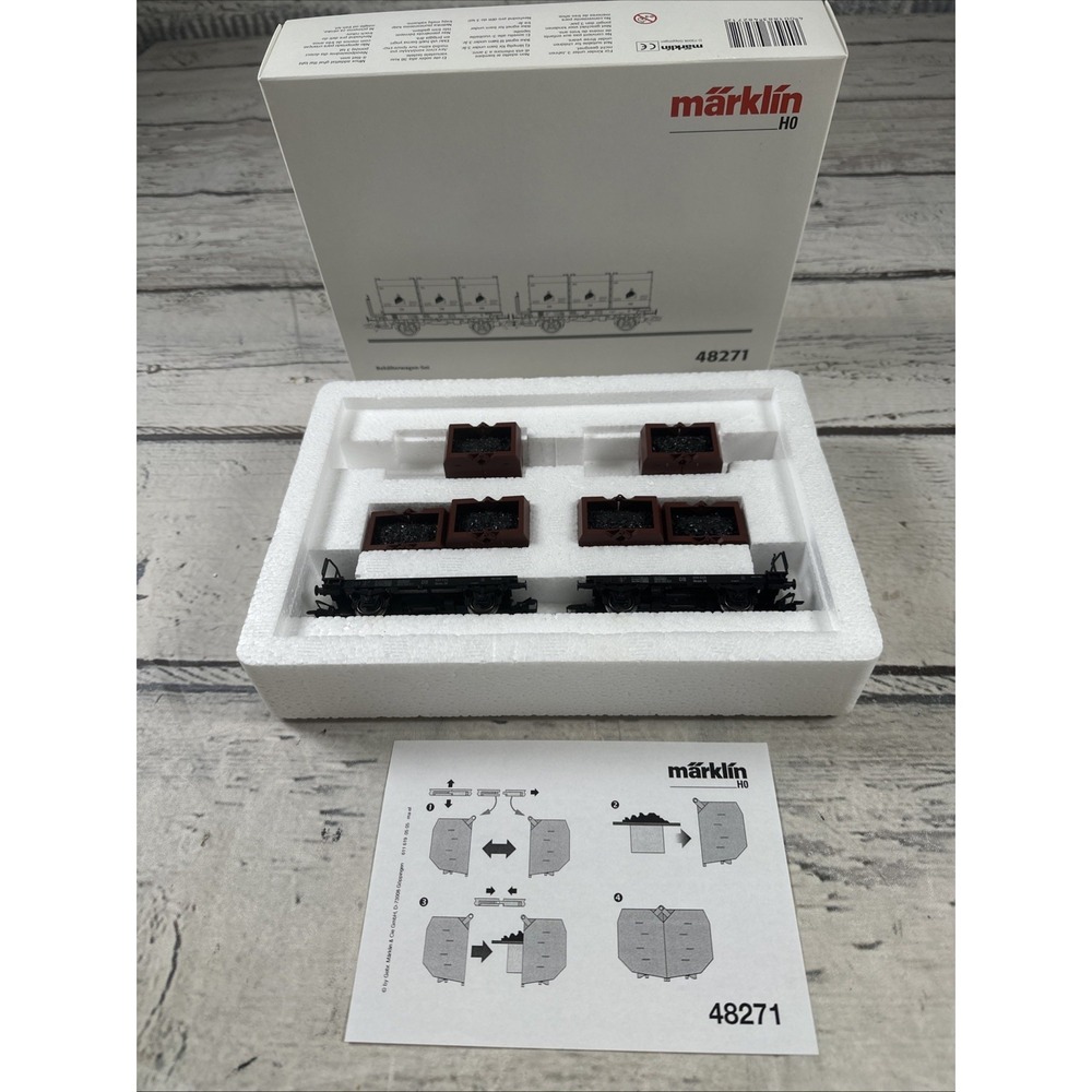 Märklin 48271 H0 DB Container Car Set 2 Freight Cars 6 Containers Boxed